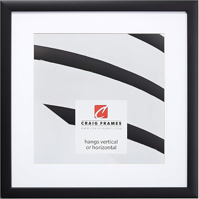 Amazon.com - Craig Frames 16 by 16-Inch Black Picture Frame, Single White Mat with 1 - 12 by 12-I... | Amazon (US)