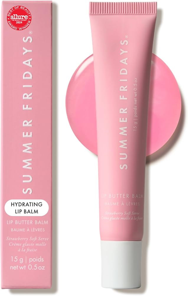 Summer Fridays Lip Butter Balm, Strawberry Soft Serve, Vegan (0.5 Oz) | Amazon (US)