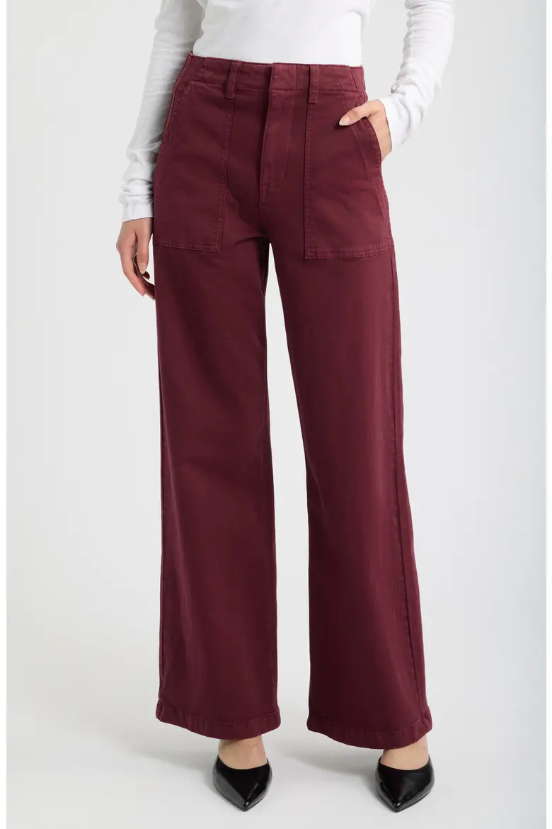 Nicole Stretch Cotton Wide Leg Pants (Women) | Nordstrom | Nordstrom