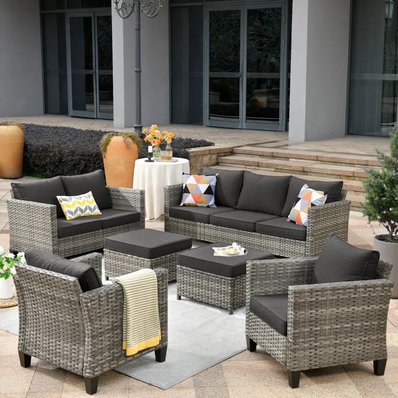 Lovall 7 - Person Outdoor Seating Group with Cushions | Wayfair North America