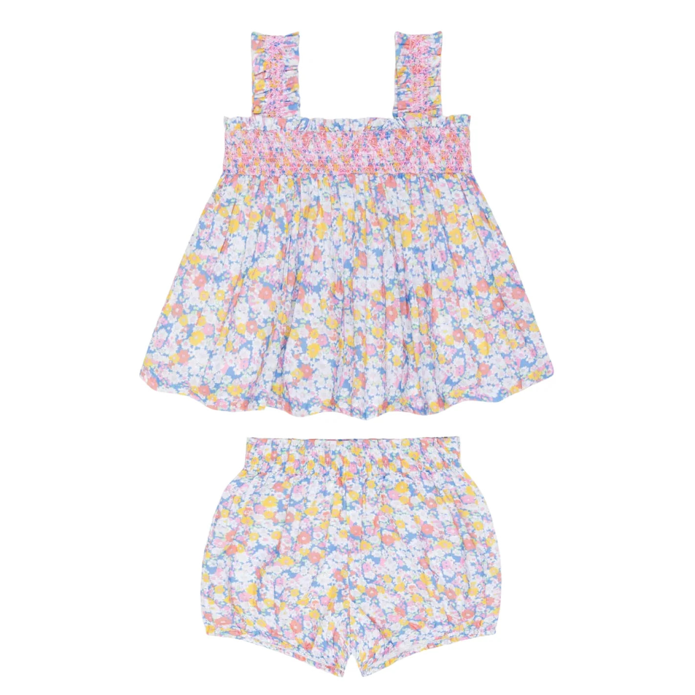 baby girls jasmine blossom smocked top and bloomer set | Minnow