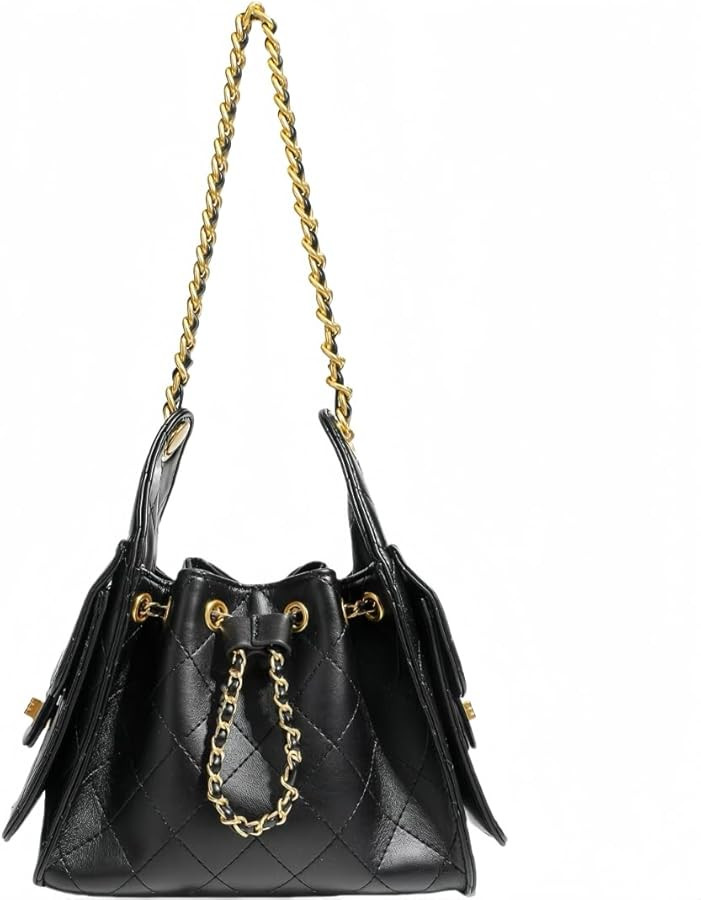 Women’s Classic Quilted Shoulder Bags Chain Strap Handbags Suede Tote Crumpled Purse Slouchy Ho... | Amazon (US)
