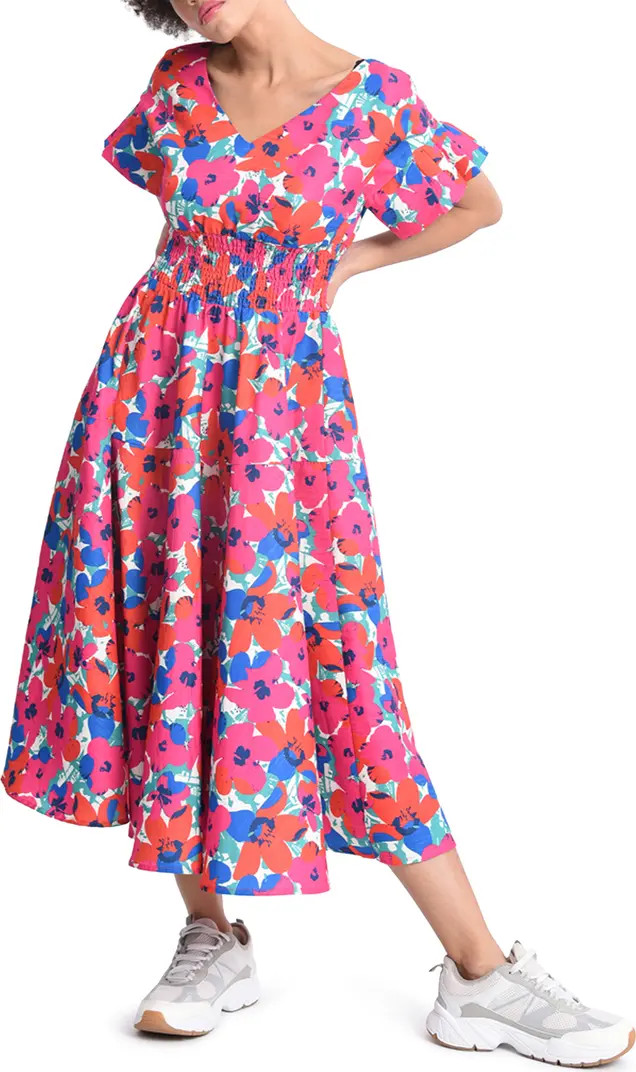 Molly Bracken Retro Smocked Floral Print Dress | Nordstrom | Nordstrom