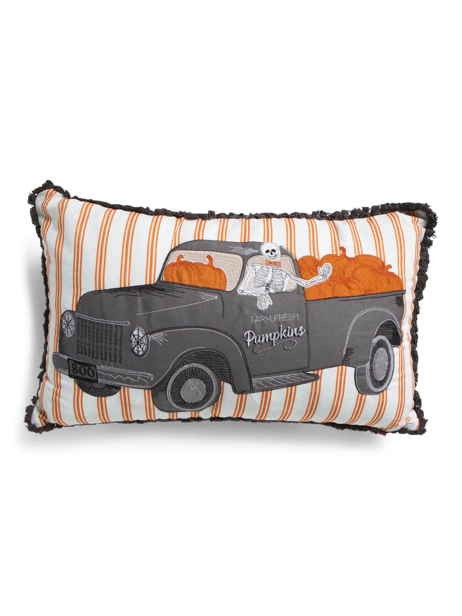 14x24 Orange Skeleton Truck Pillow | TJ Maxx