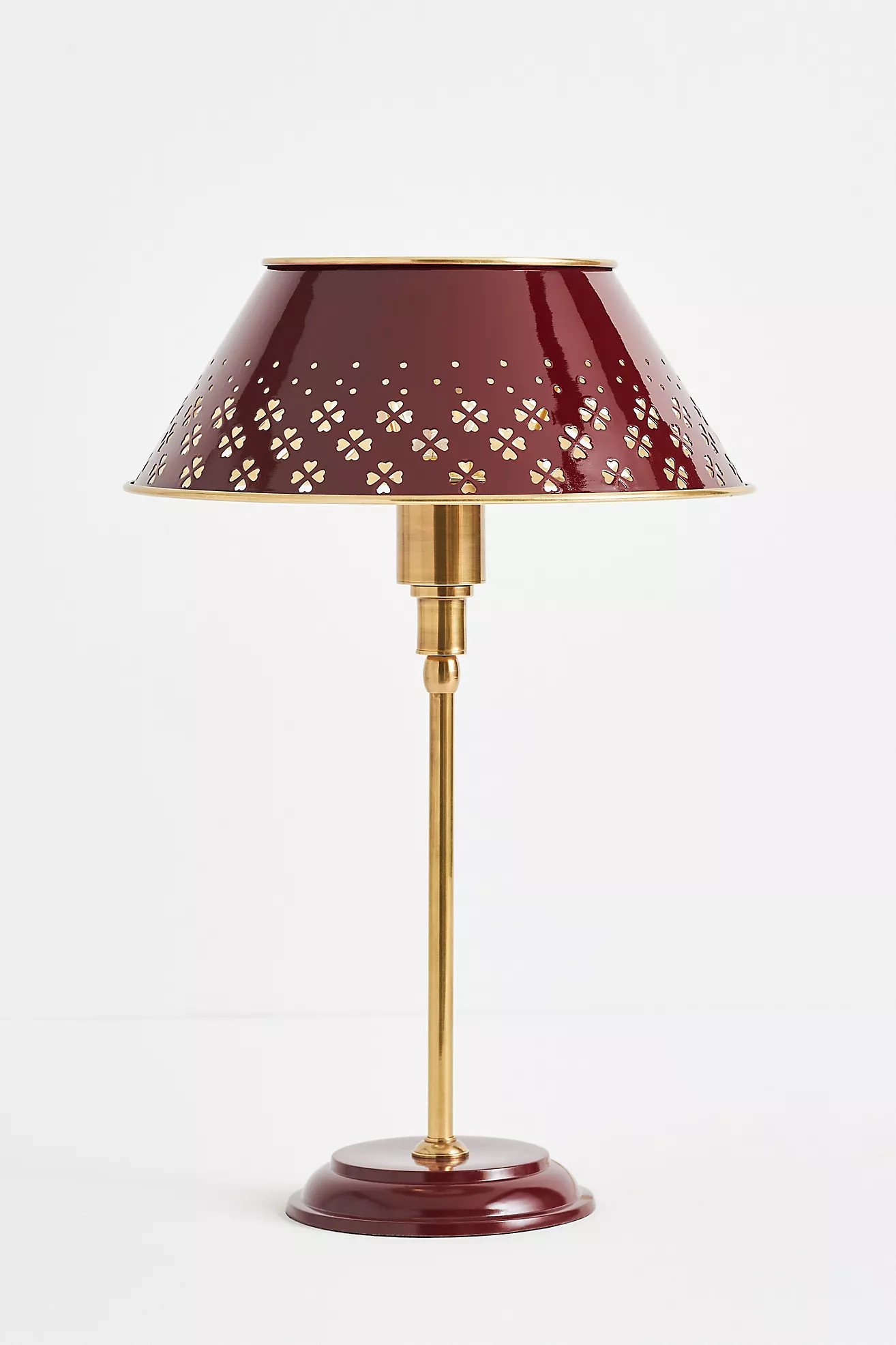 Amilia Enameled Brass Perforated Table Lamp | Anthropologie (US)