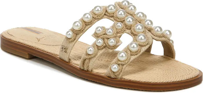 Bay Imitation Pearl Cutout Slide Sandal (Women) | Nordstrom