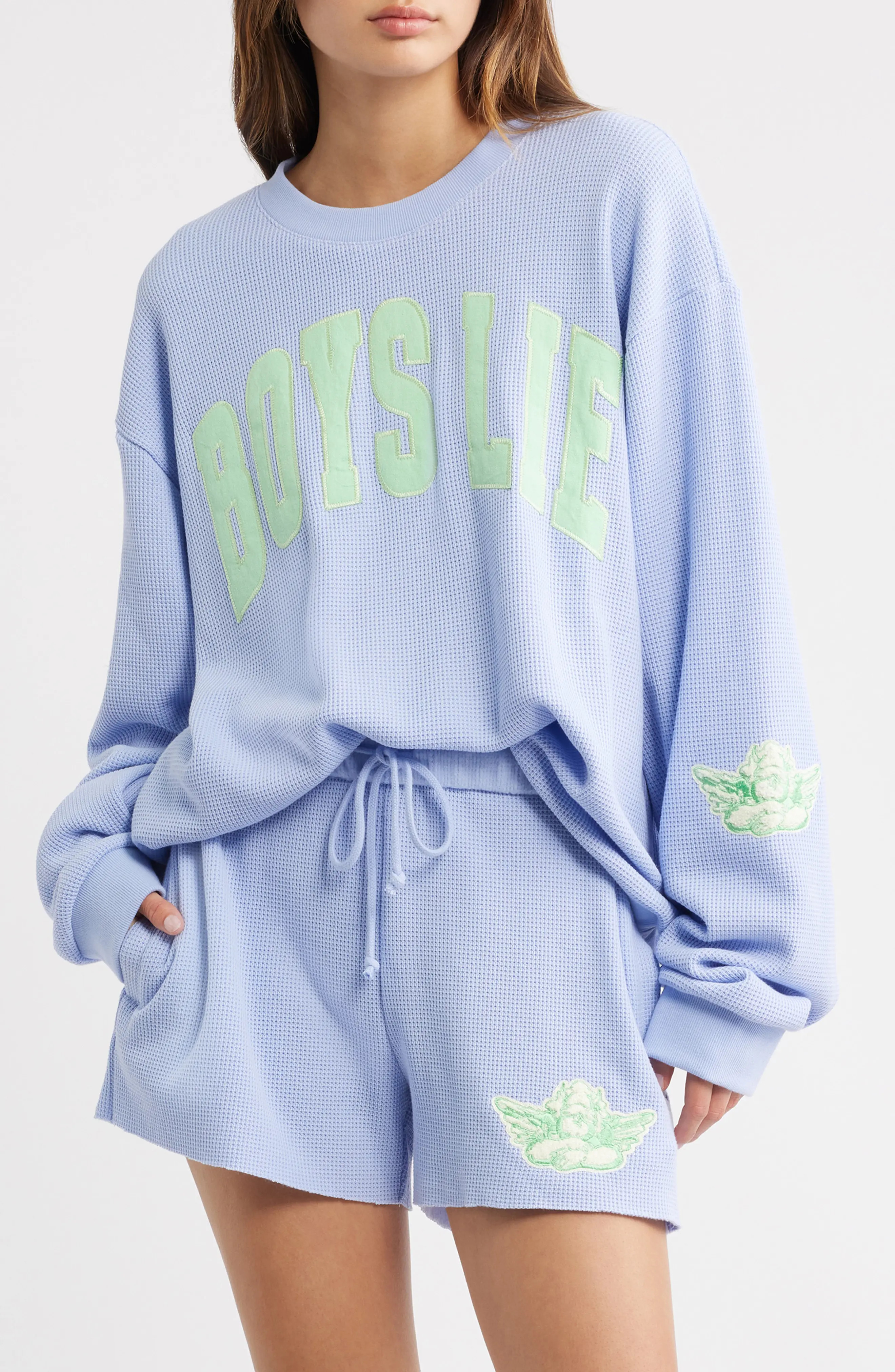 BOYS LIE Razzle Dazzle Graphic Waffle Sweatshirt (Women) | Nordstrom | Nordstrom
