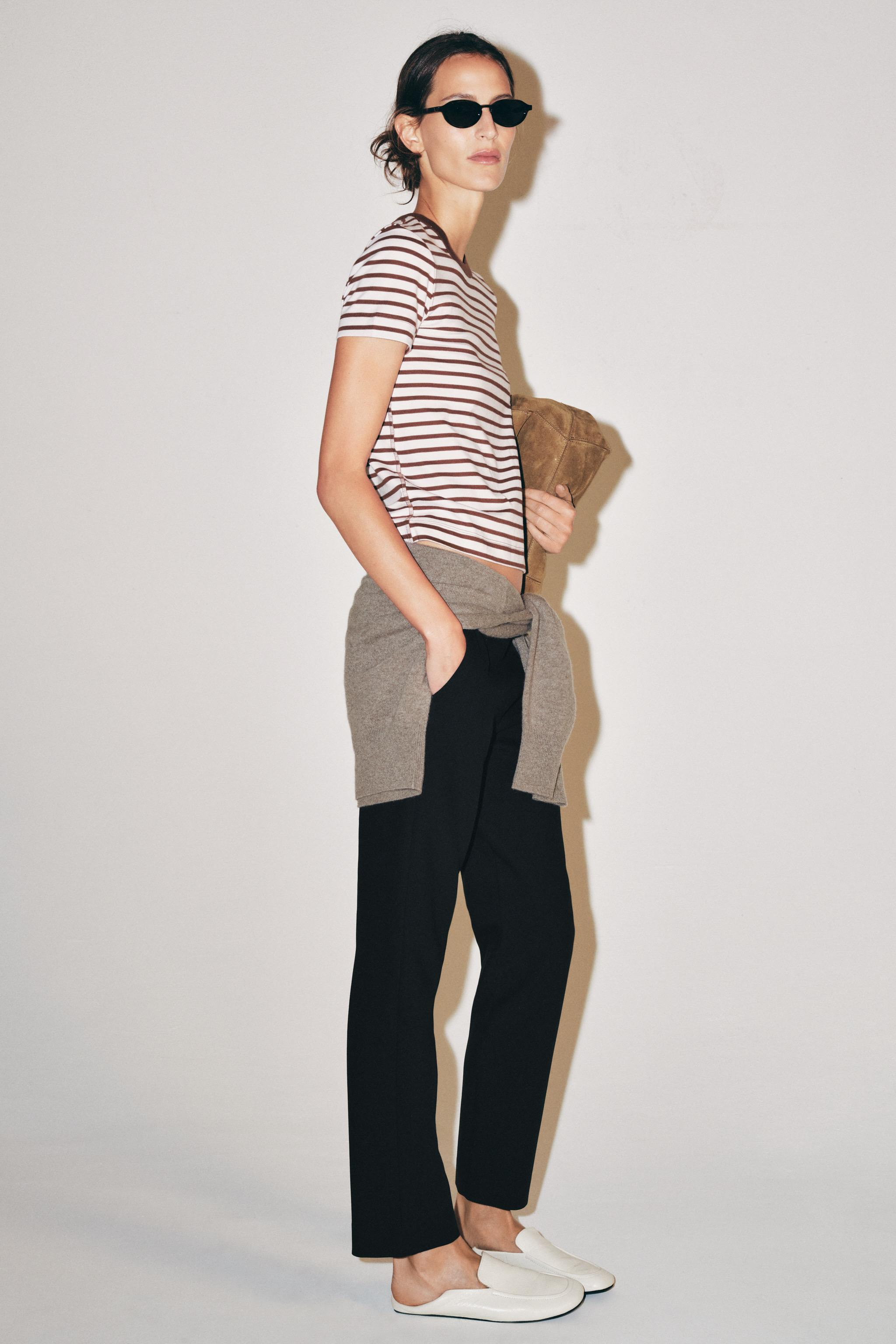 SHORT SLEEVE STRIPED INTERLOCK T-SHIRT | Zara Canada