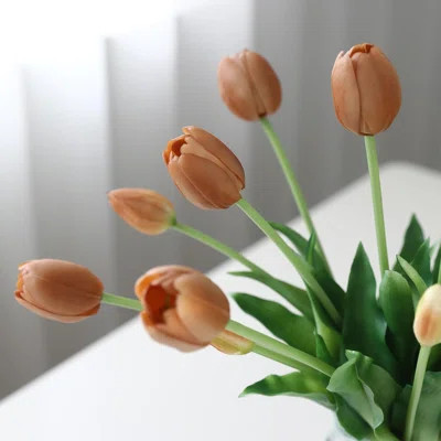 5 Pack Artificial Tulip Flowers, 14" Real Touch Tulips Faux Tulips, Fake Tulips Bouquet Table Arrangements Gift for Home Office Party Wedding Birthday | Wayfair North America