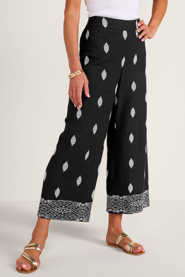 Lohara Linen Blend Crop Pants | Soft Surroundings