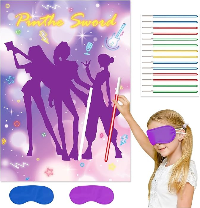 Pop Music Birthday Decorations Pin The Letter 28Inch x20Inch Party Decorations, Large Poster 28pc... | Amazon (US)