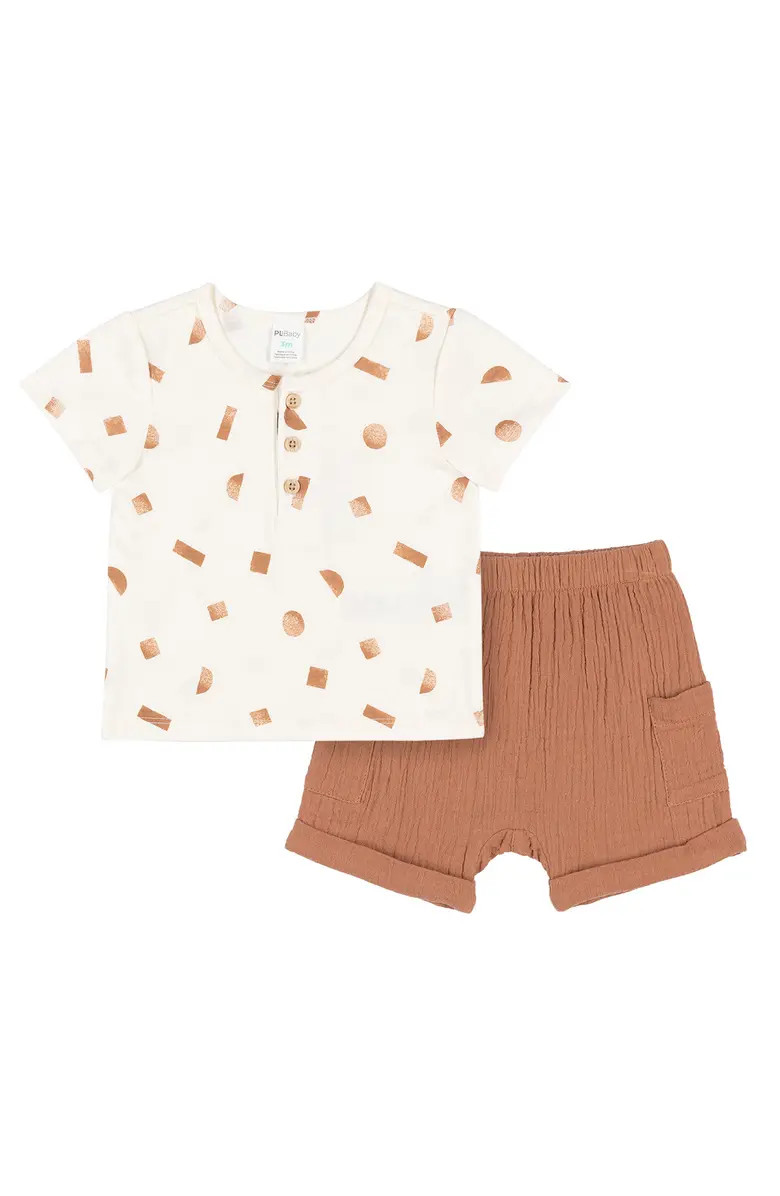 PETIT LEM Geometric Print Top & Shorts Set | Nordstromrack | Nordstrom Rack