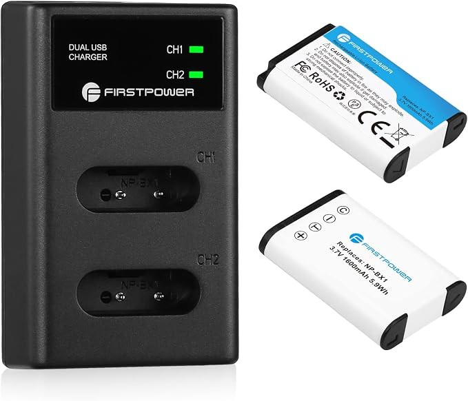 FirstPower NP-BX1 Battery 2-Pack and USB Dual Charger for Sony ZV-1 Sony Cyber-Shot DSC-RX100,DSC... | Amazon (US)