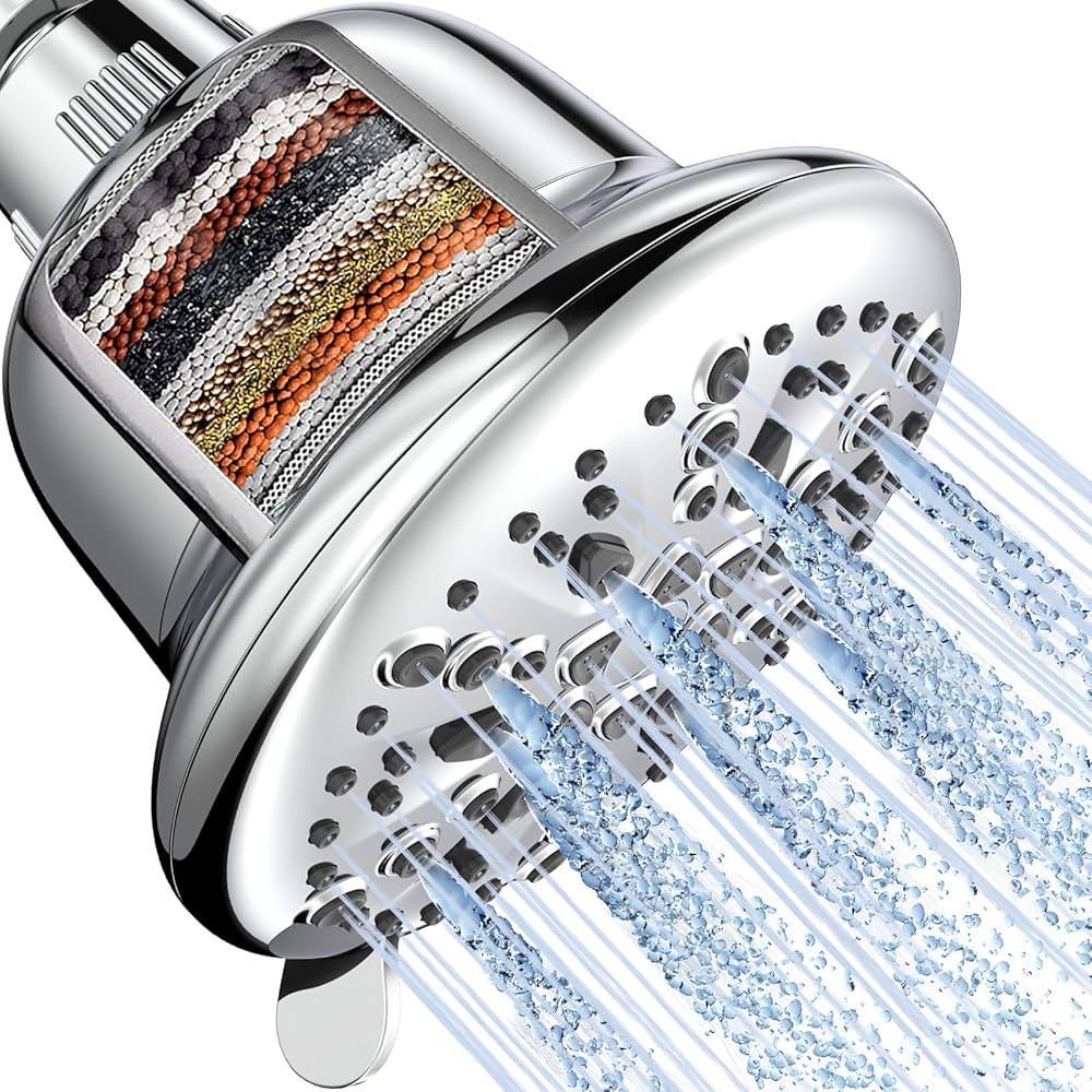 Filtered Shower Head, Cobbe High Pressure 7 Spray Modes Shower Head with Filters, 16 Stage Shower... | Amazon (US)