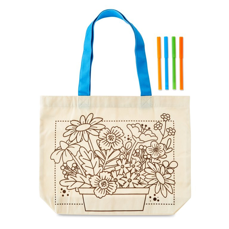 Easter Color Your Own Tote Bag, Flowers, by Way To Celebrate | Walmart (US)