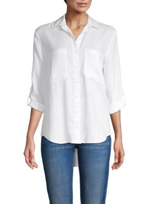 Long-Sleeve Linen Shirt | Saks Fifth Avenue OFF 5TH (Pmt risk)