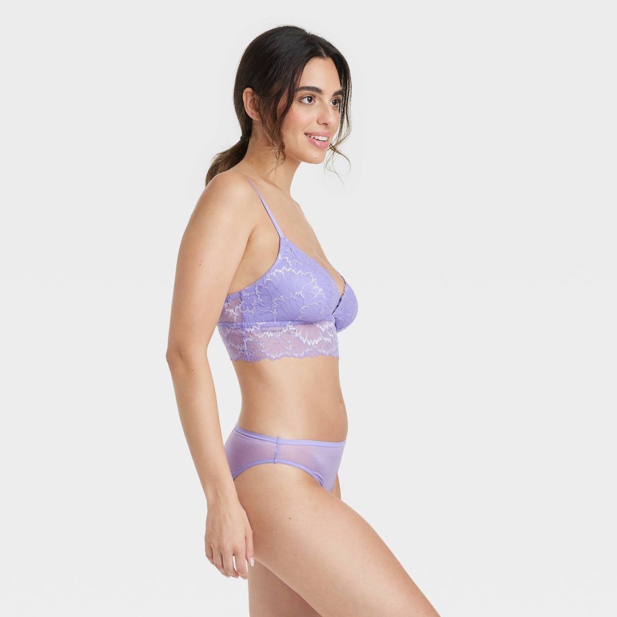 Women's High Cut Lace Bikini Underwear - Auden™ Plum Purple | Target