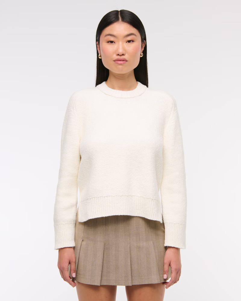 Women's The A&F Madeline Textural Crew Sweater | Women's Tops | Abercrombie.com | Abercrombie & Fitch (US)