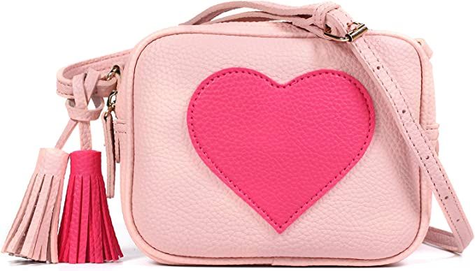 Girls Crossbody Purse for Kids Women Leather Roomy Bag with Tassel Adjustable Straps Design in It... | Amazon (US)