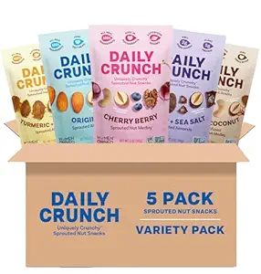 Daily Crunch Sprouted Almonds, 5 Ounce Resealable Bags (Family Pack, 5 Pack) (Packaging May Vary,... | Amazon (US)