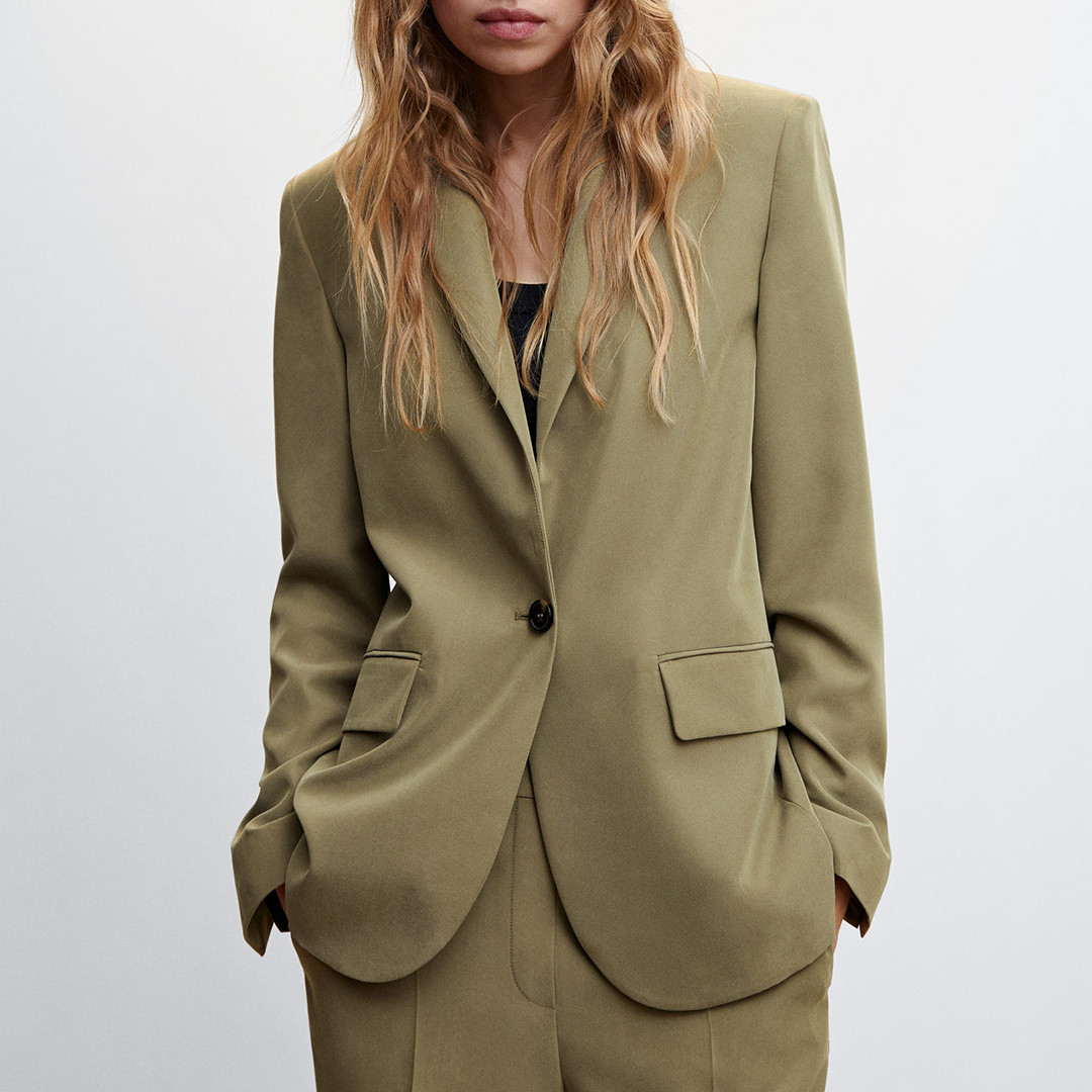 Khaki Single Breasted Blazer | BrandAlley