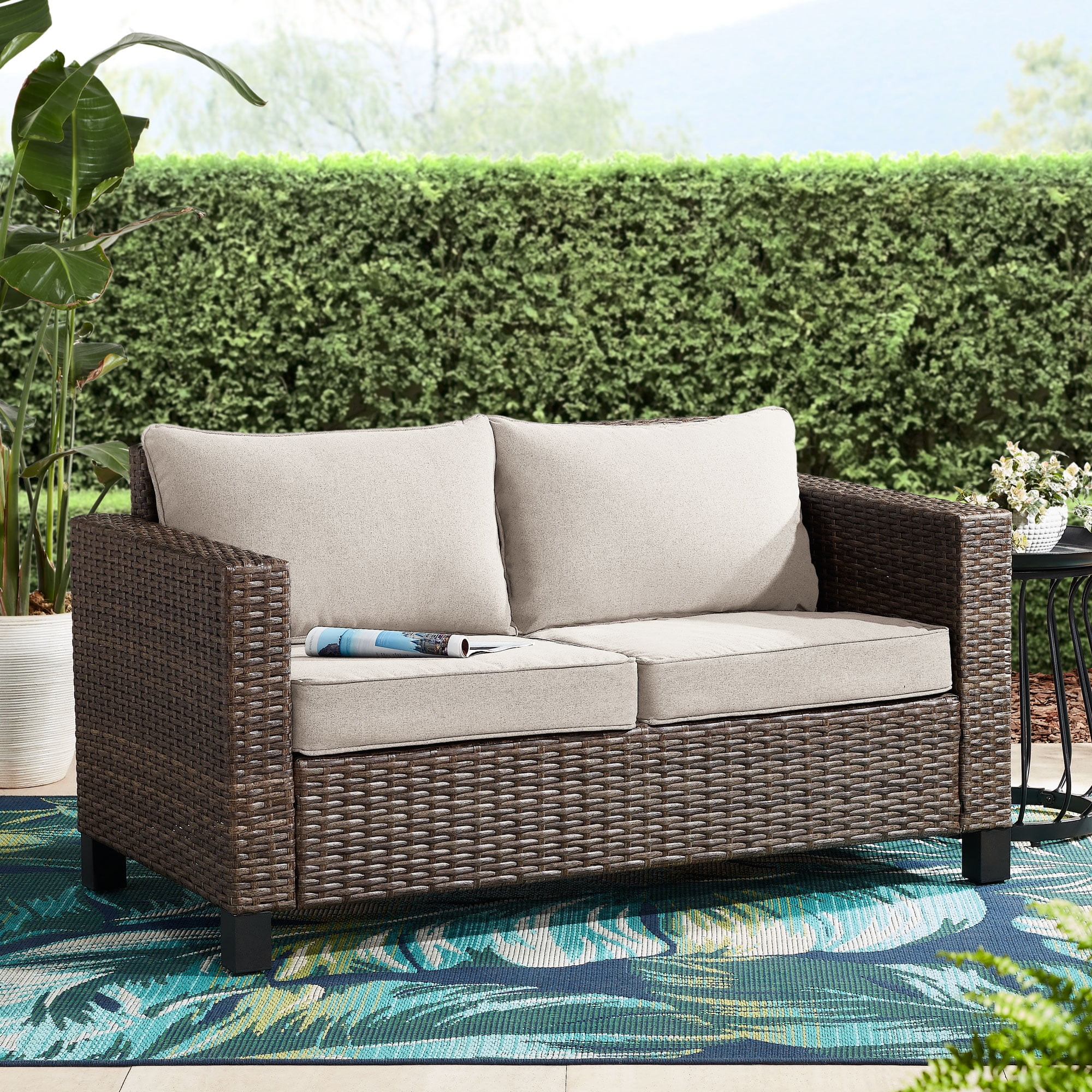 Better Homes & Gardens Brookbury Outdoor Loveseat - Beige | Walmart (US)