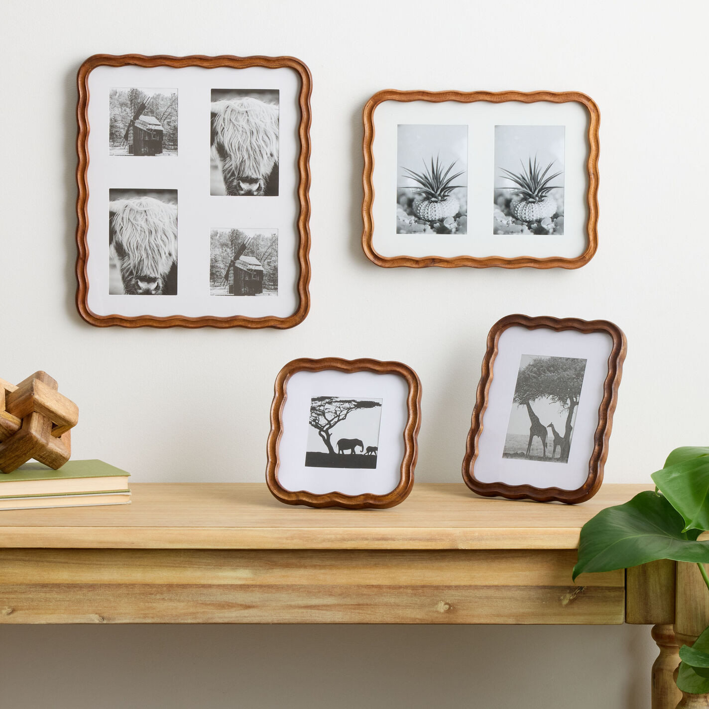 Walnut Acacia Wood Scalloped Frame | World Market