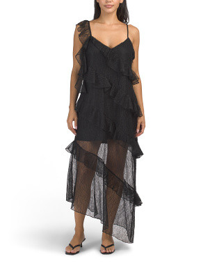Print Ruffle Midi Dress for Women | Polyester | Marshalls