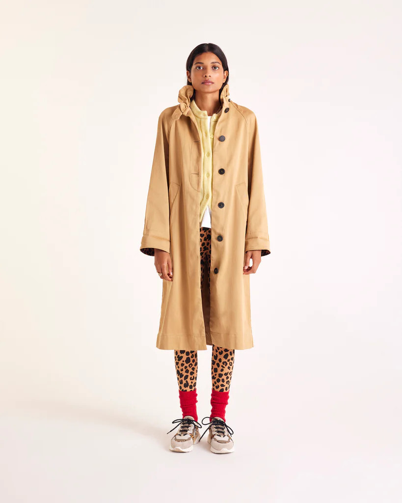 Alma beige and coffee leopard trench coat | Balzac Paris US