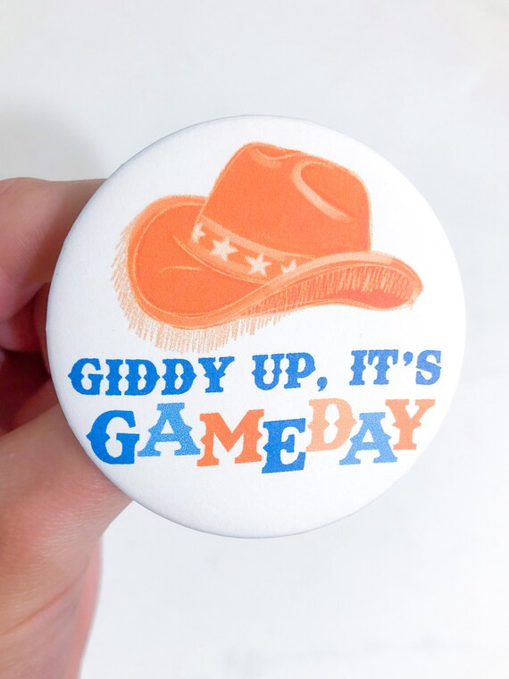 Giddy Up Button orange&blue | Etsy | Etsy (US)