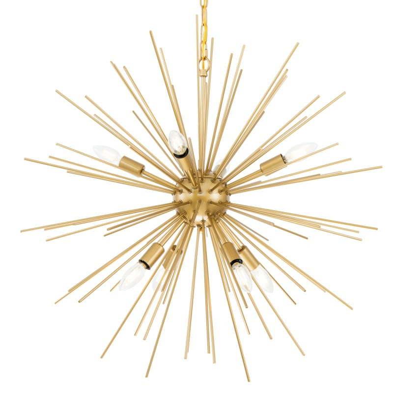 Elegant Lighting LD5039D30 Timber 8 Light 30" Brass Sputnik Chandelier Brass Indoor Lighting Chandel | Build.com, Inc.