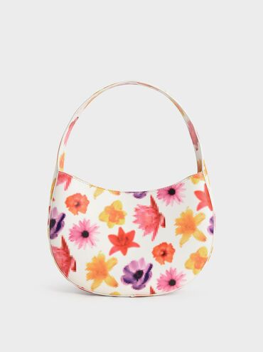 Multicoloured Coda Floral-Print Top Handle Hobo Bag | CHARLES & KEITH UK | Charles & Keith UK