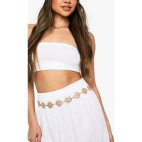 Womens Metal Cut Out Disc Belt - Gold - One Size | boohoo (US & Canada)