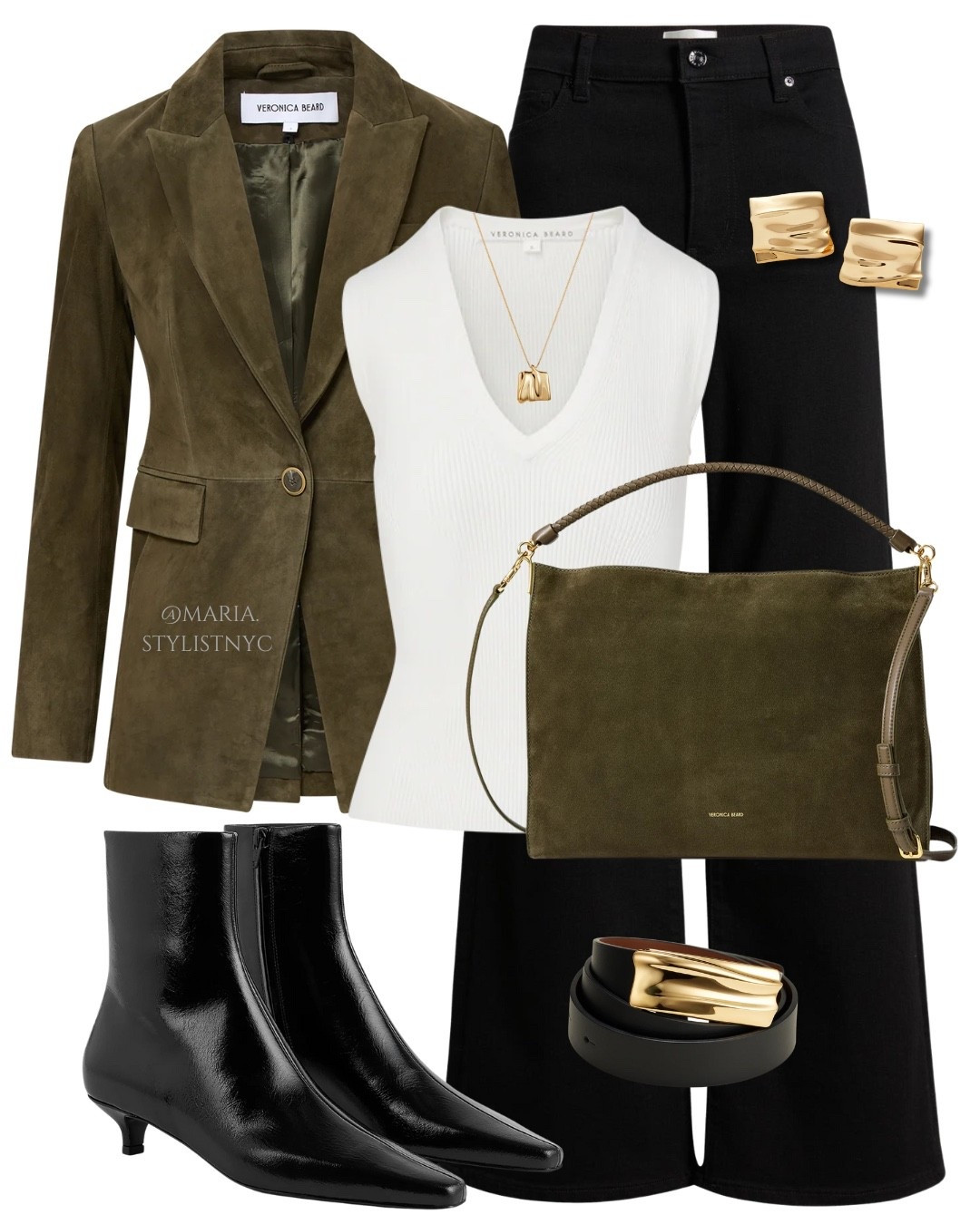 Khaki Green Blazer + Black Jeans + Booties 🖤 See more items that match this style ✨

#LTKStyleTip #LTKShoeCrush #LTKSeasonal