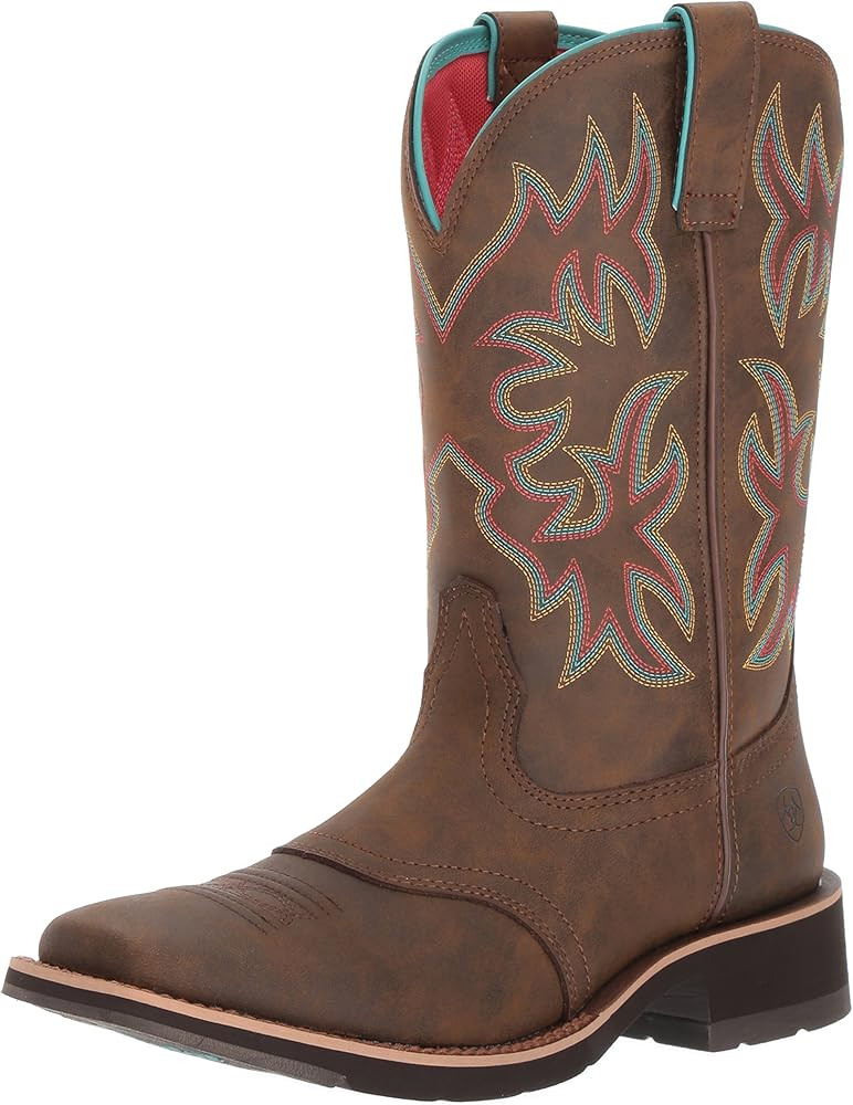 Ariat Delilah Western Boots - Women’s Leather Square Toe Cowgirl Boot | Amazon (US)