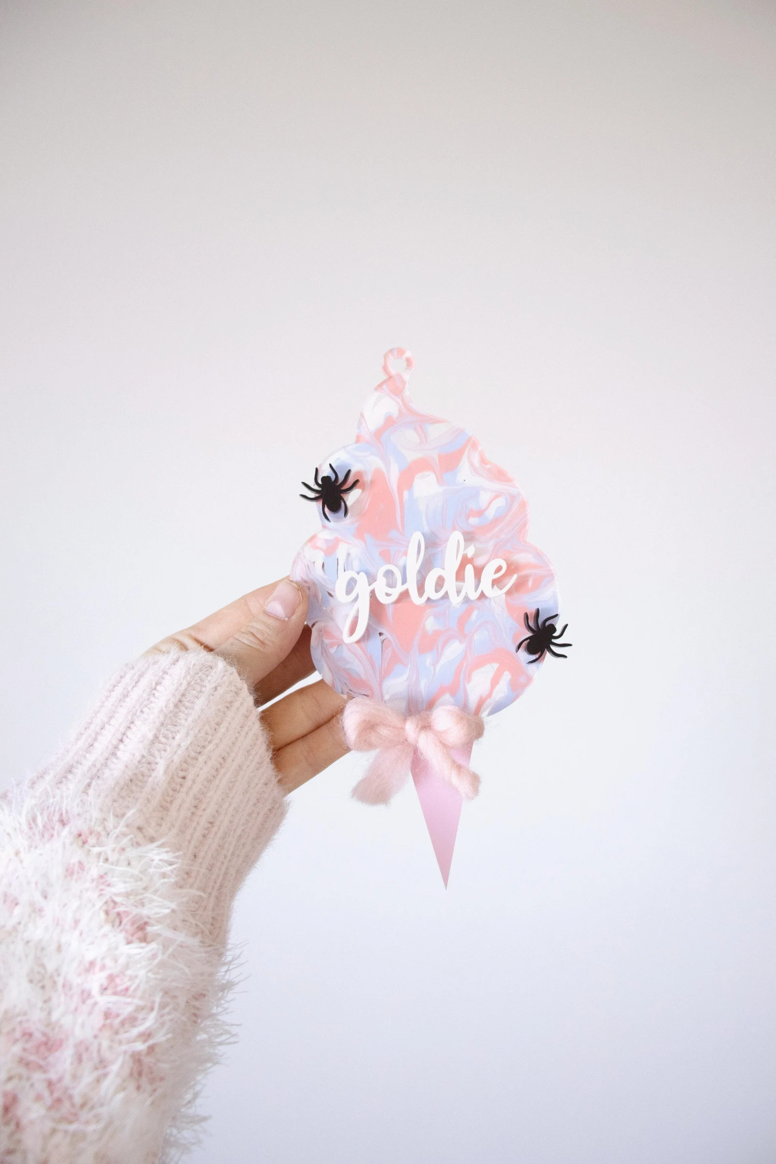 cotton candy halloween fall spider personalized spooky gift tag | Etsy (US)