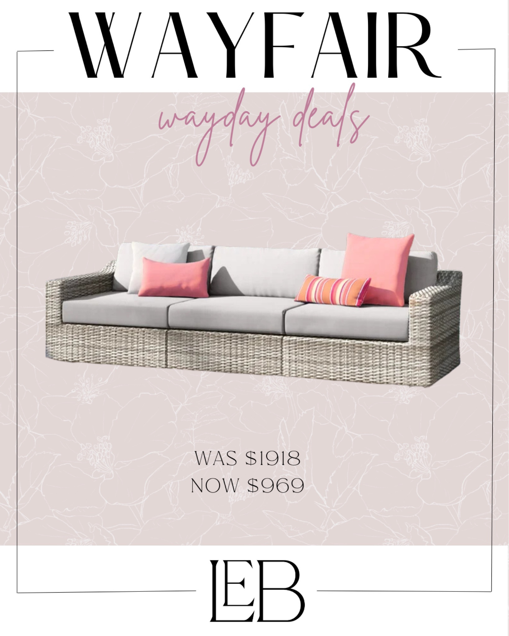 Last day of wayday deals! This outdoor sofa is a perfect crate & barrel dupe!

Wayfair, wayday, sale, deals, home, outdoor patio 

#LTKhome #LTKFind #LTKsalealert