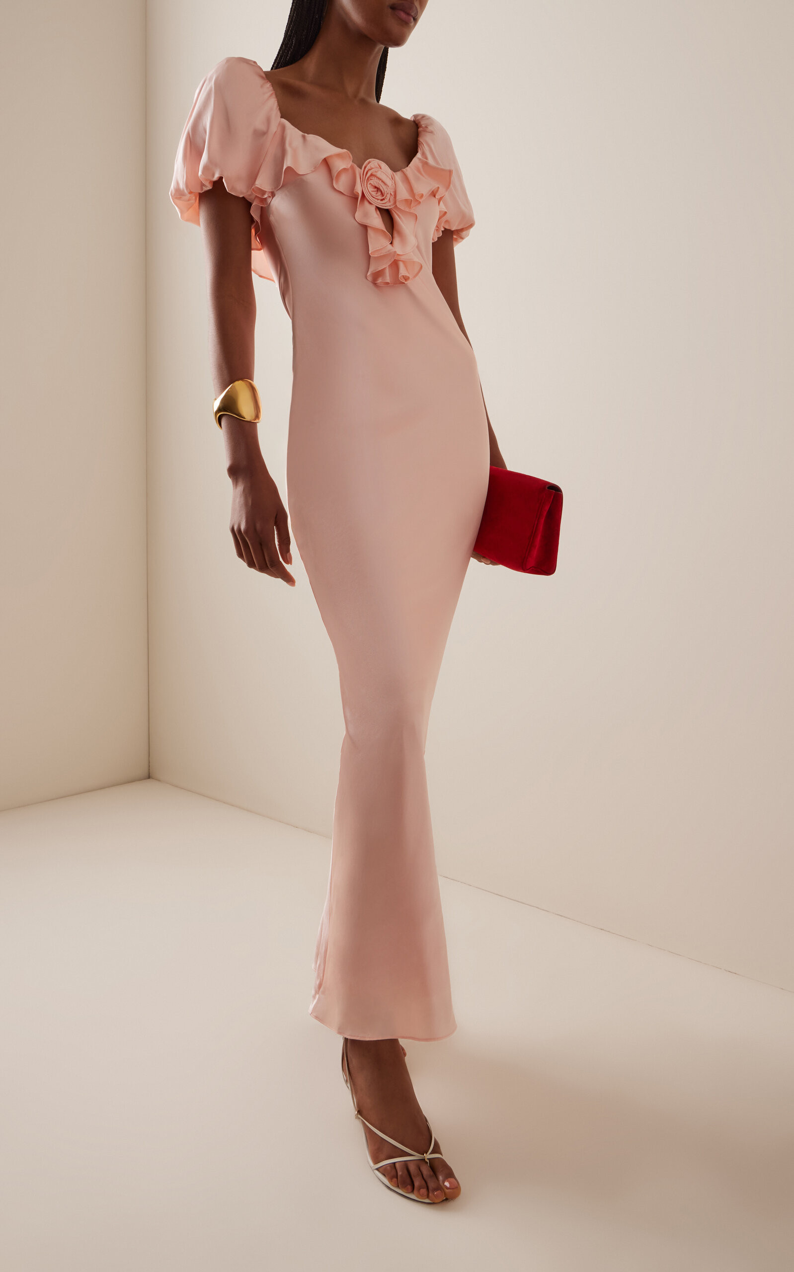 Eden Ruffled Satin Maxi Dress | Moda Operandi (Global)