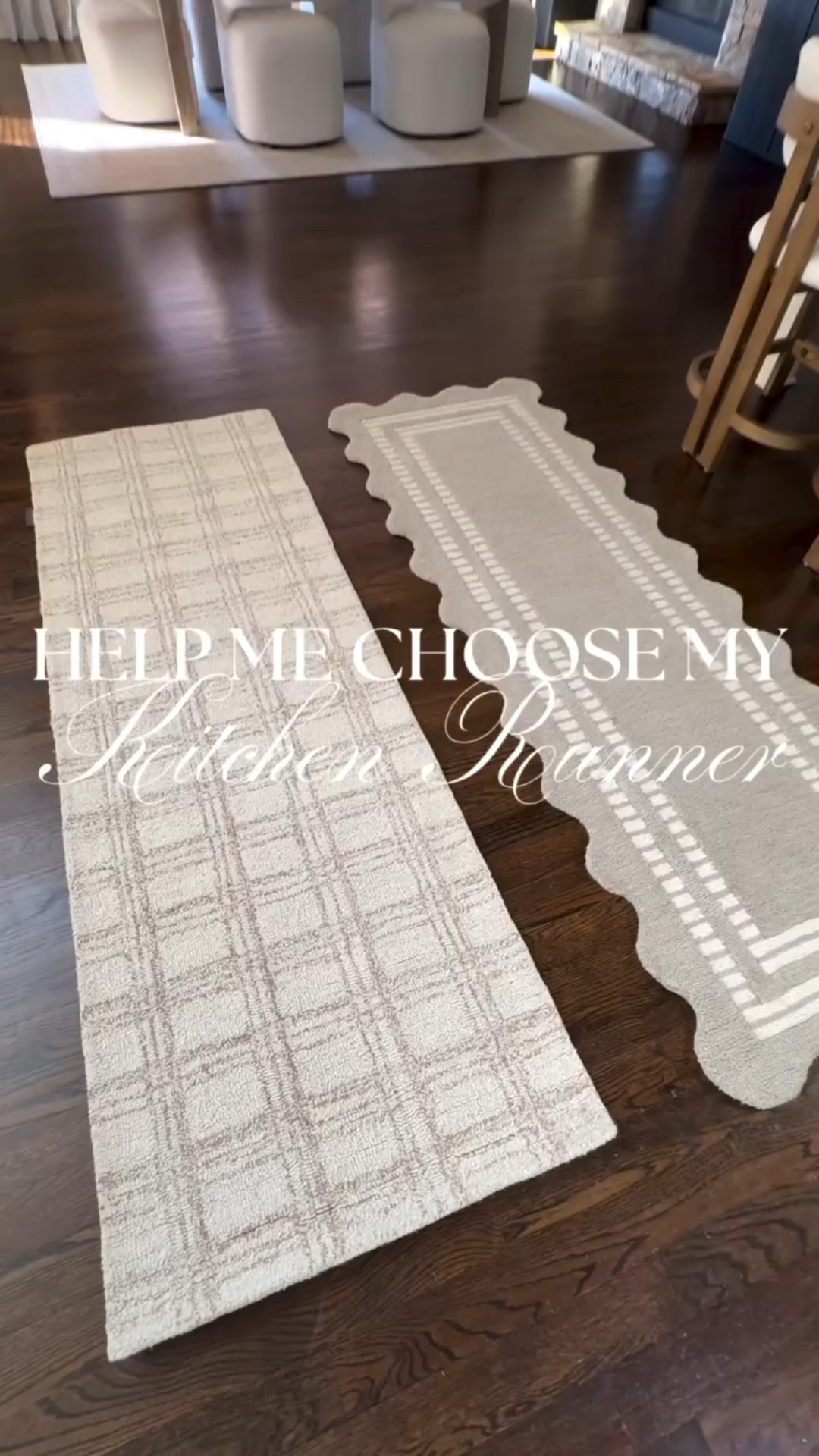 I loved this rug so much I bought it twice… but now I need your help deciding 🤭

Two runner options. One kitchen. I can’t decide.

Option 1: A variation of the scalloped Loloi rug I already have and LOVE in my entryway. The classic scalloped edges, thick wool material, and fog/ivory color make it perfect for high traffic areas (and let’s be honest… it’s timeless).

Option 2: The one I’ve had my eye on for a while 🤎 This stunning cream + sand gridded neutral design blends modern and classic styles so beautifully and would warm up the kitchen in the best way.

Both are gorgeous. Both would work.
But which one should stay?!

Tell me below — are you team 1 or team 2? 👇
Follow along to see which one I choose!



#kitchenrunner #kitchenrug #neutralhomedecor #kitcheninspo #wayfairfinds

#LTKHome