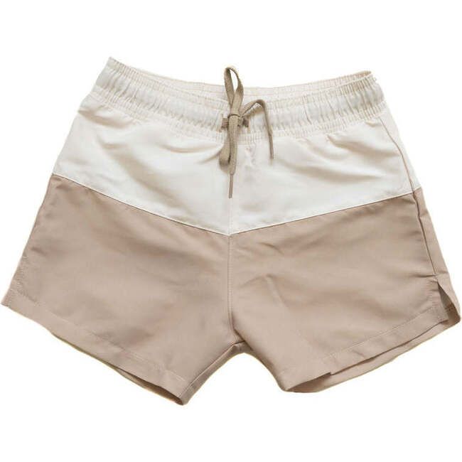 Jude Boardshorts, Ecru Taupe Colorblock | Maisonette