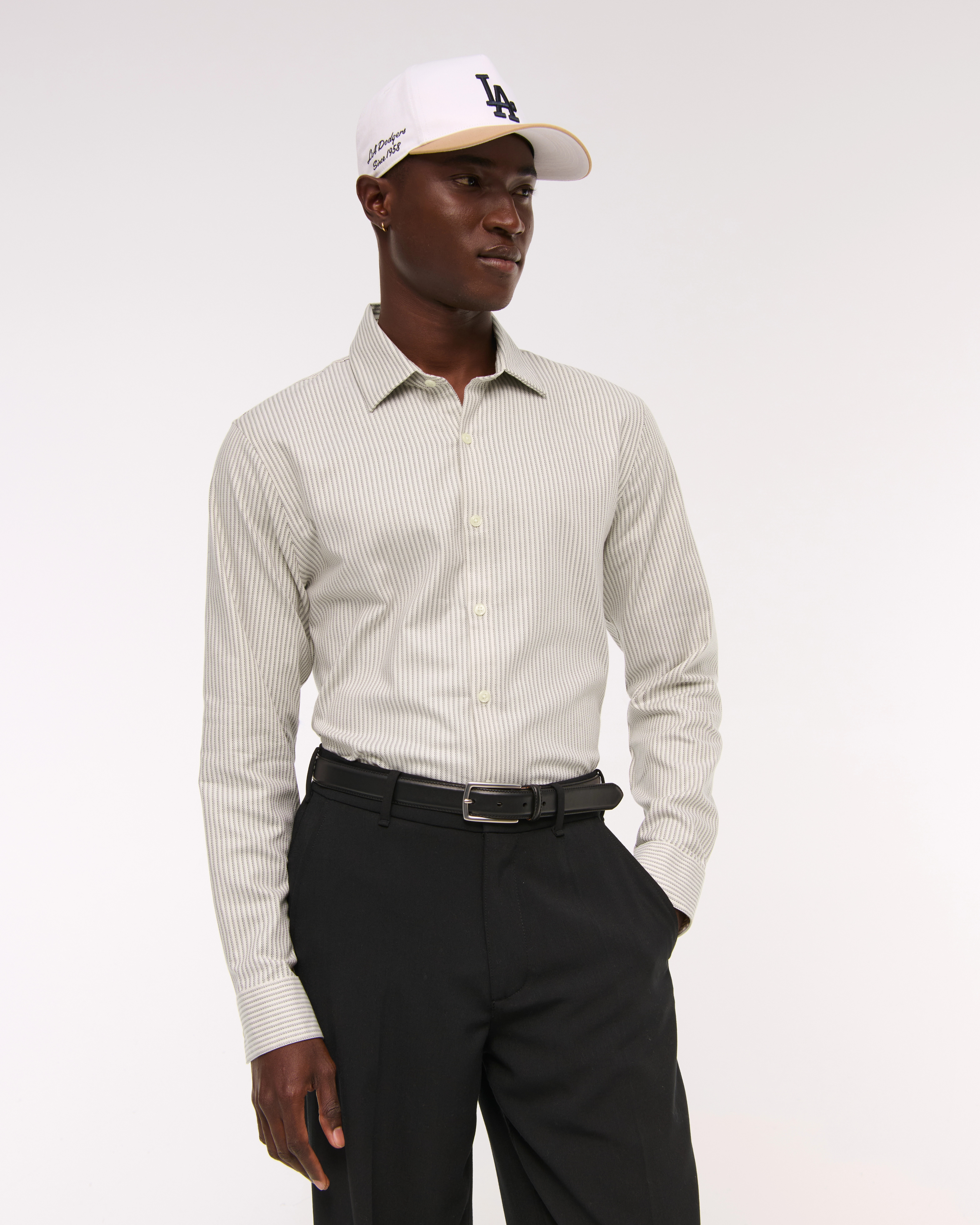 A&F Collins Slim Stretch Suiting Shirt | Abercrombie & Fitch (US)