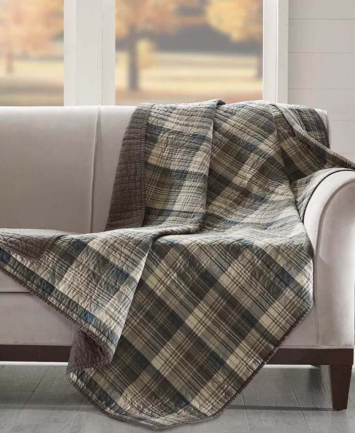 Tasha Plaid Quilted Reversible Throw, 50" x  70" | Macys (US)