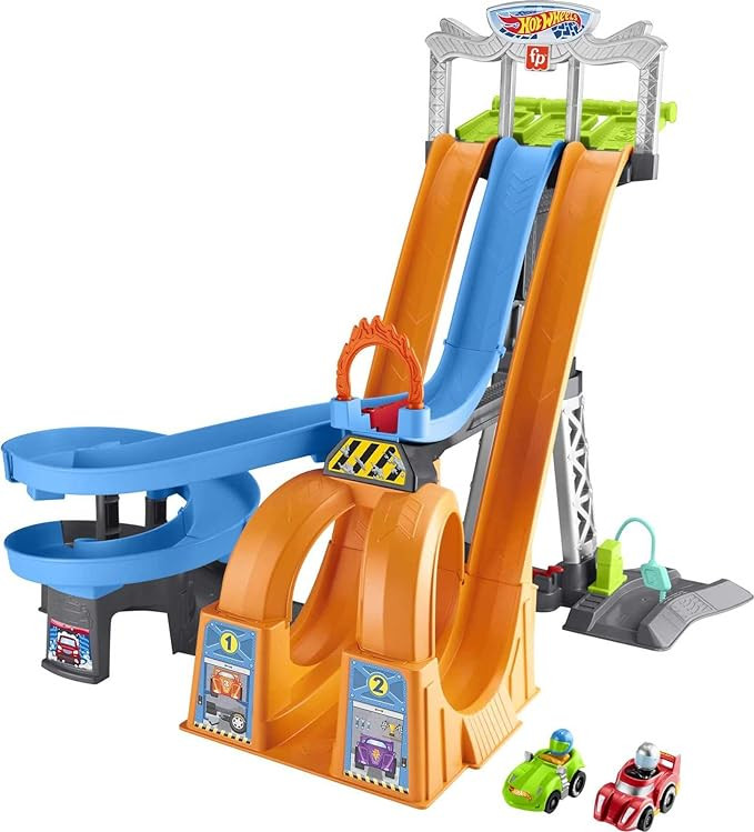 Fisher-Price Little People Toddler Playset, Hot Wheels Racing Loops Tower, Spiral Racetrack with ... | Amazon (US)