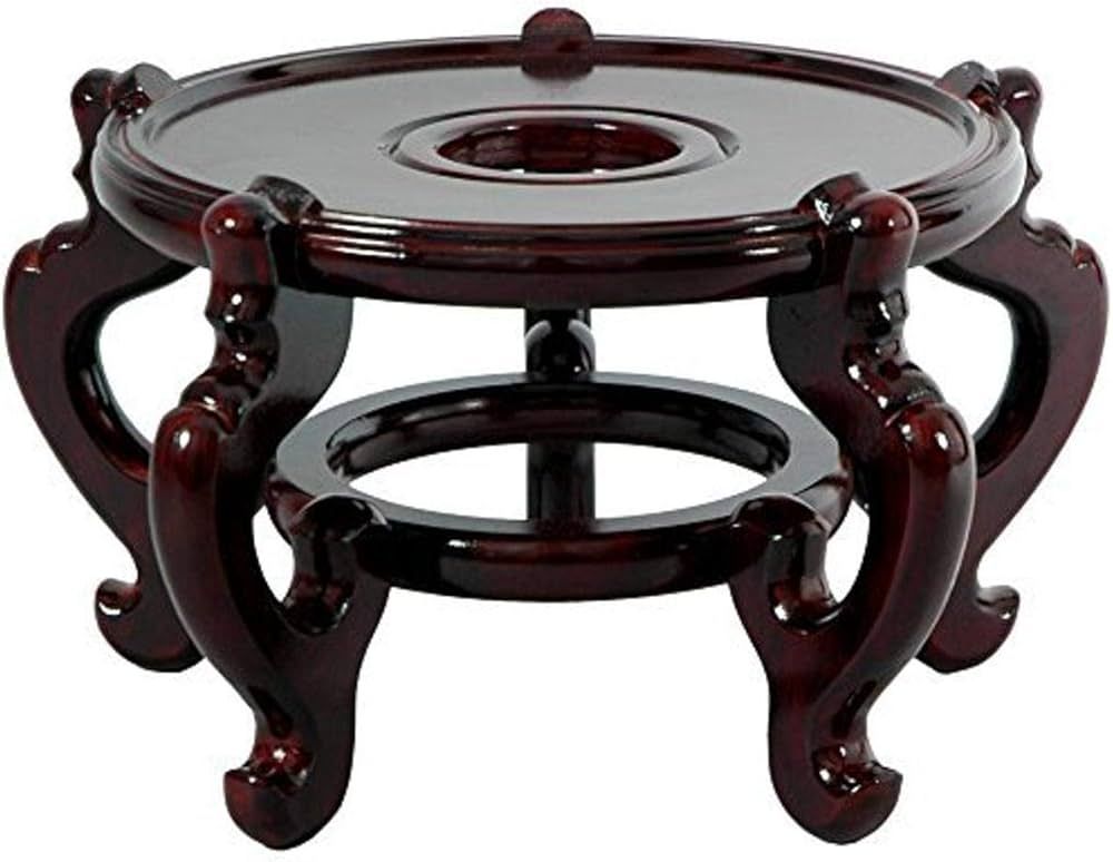 Oriental Furniture Rosewood Fishbowl Stand - Size 9.5 in. Base Diameter | Amazon (US)
