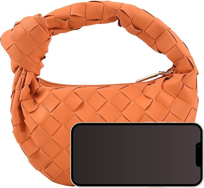 Woven Handbag for Women Small Clutch Bags Fashion Knotted Hobo Bags Faux Leather Purse 2024 | Amazon (US)