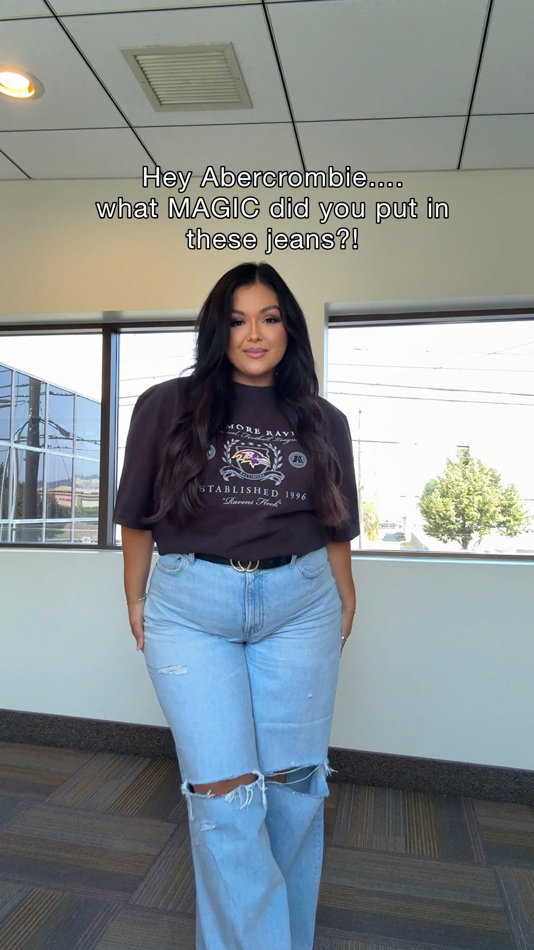 I’m wearing size 33 (16) in the denim and XXL in the top!