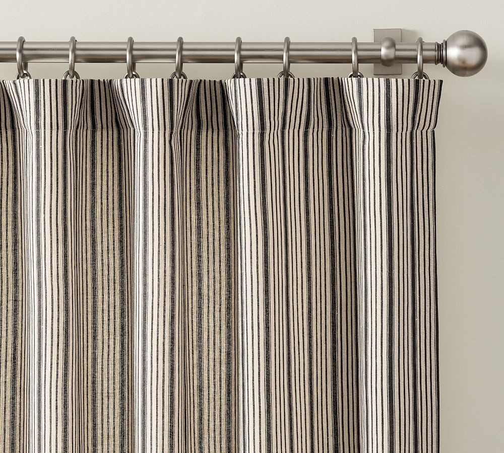 Ticking Striped Printed Curtain | Pottery Barn (US)