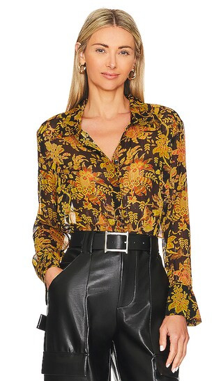 x REVOLVE Bari Ls Shirt in Black Multi | Revolve Clothing (Global)