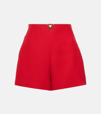 High-rise silk and wool crêpe shorts | Mytheresa (US/CA)