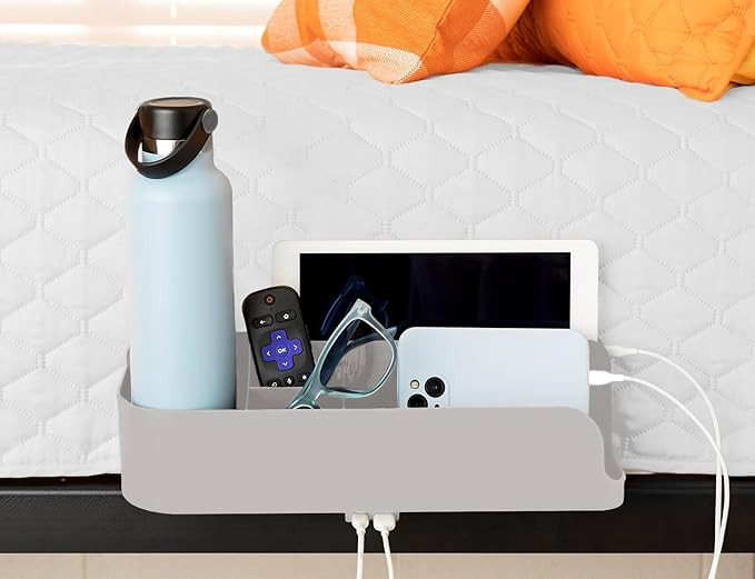 Squirrel-Bedside Perch for College Dorm Bunk Bed, Floating Organizer with USB-C & A Charging Port... | Amazon (US)